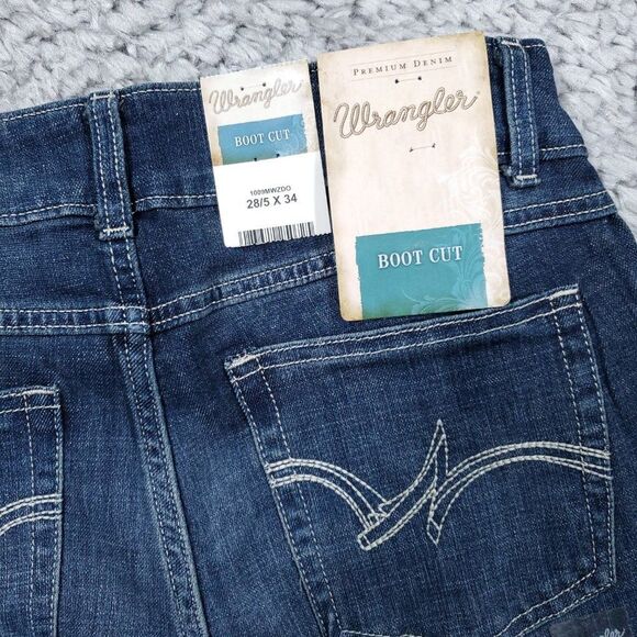 Wrangler Women's Essential Bootcut Jeans Dark Wash Size 28 5 x 34 Stretch - Picture 4 of 9